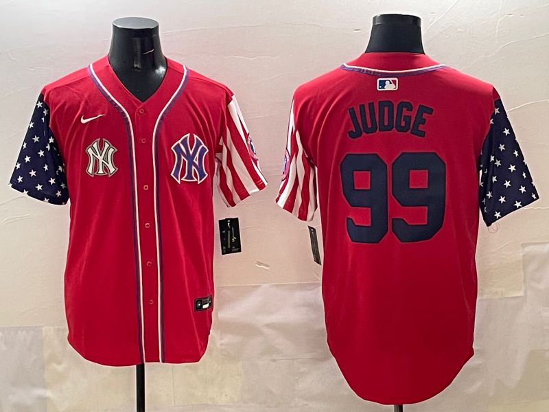 Men New York Yankees #99 Judge Red a generation of national flags Jointly Name 2025 Nike MLB Jersey style 10->new york yankees->MLB Jersey